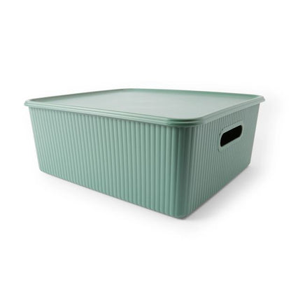 19L Ribbed Container, Green - Anko