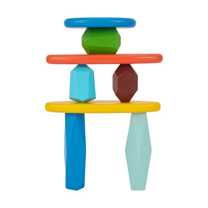 Wooden Stacking Stones Game
