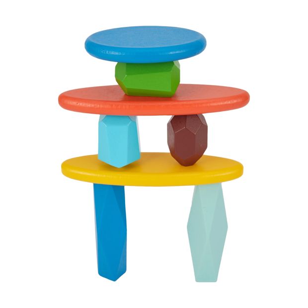 Wooden Stacking Stones Game