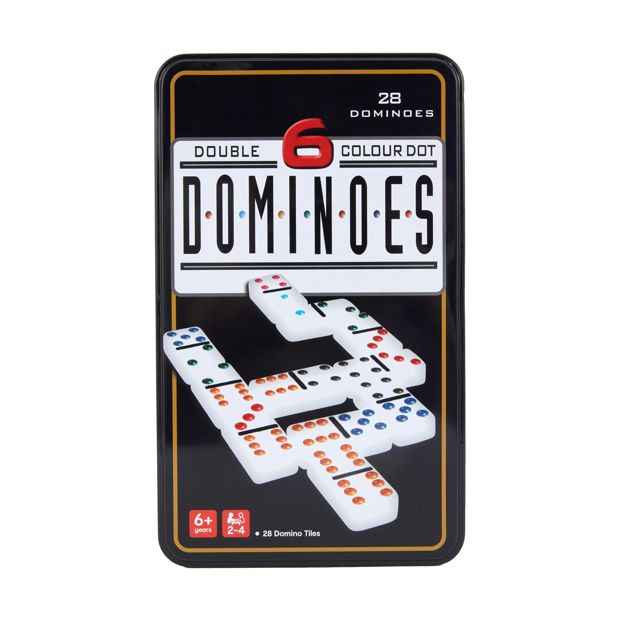 28 Piece Double 6 Colour Dot Dominoes Game