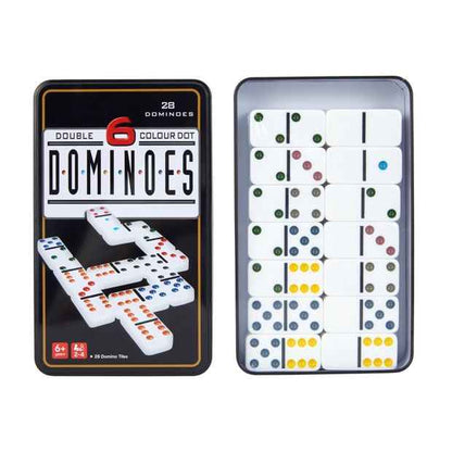 28 Piece Double 6 Colour Dot Dominoes Game