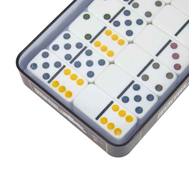 28 Piece Double 6 Colour Dot Dominoes Game