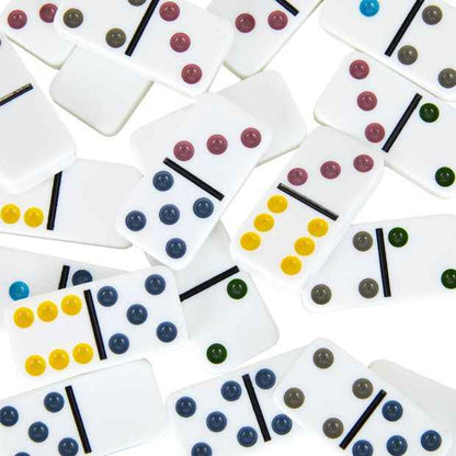 28 Piece Double 6 Colour Dot Dominoes Game