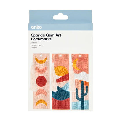 3 Pack Sparkle Gem Art, Bookmarks - Anko