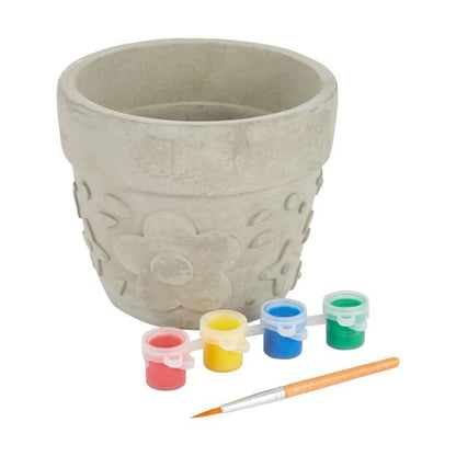 6 Piece Paint Your Own Embossed Flower Pot - Anko