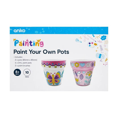 10 Piece Paint Your Own Pots - Anko