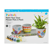 17 Piece Paint Your Own 3 Pack Flower Pots - Anko