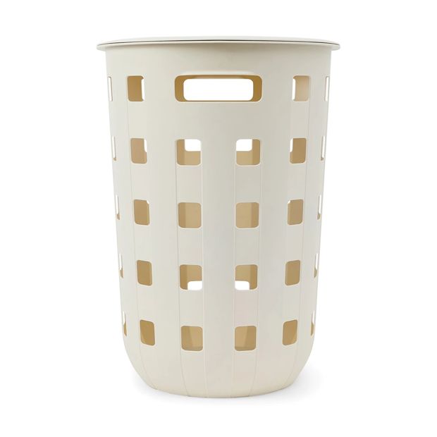 80L Trellis Laundry Hamper, Beige - Anko
