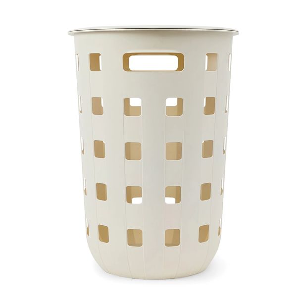 80L Trellis Laundry Hamper, Beige - Anko