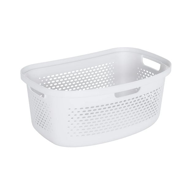 53L Gradient Laundry Basket, White - Anko