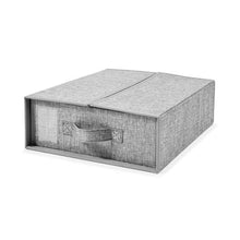 Linen Look Bed Linen Box, Charcoal - Anko