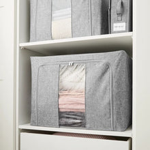 Linen Look Collapsible Box with Window, Extra Large, Charcoal - Anko