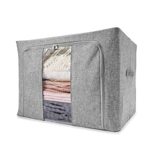 Linen Look Collapsible Box with Window, Extra Large, Charcoal - Anko