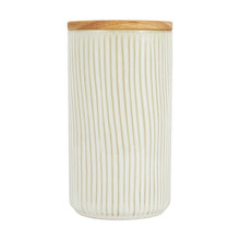 Large White Linear Glazed Canister - Anko