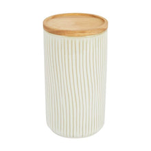 Large White Linear Glazed Canister - Anko
