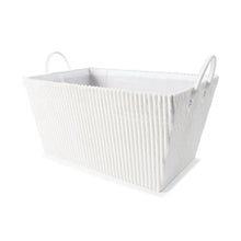 Tapered Ribbed Basket, White - Anko