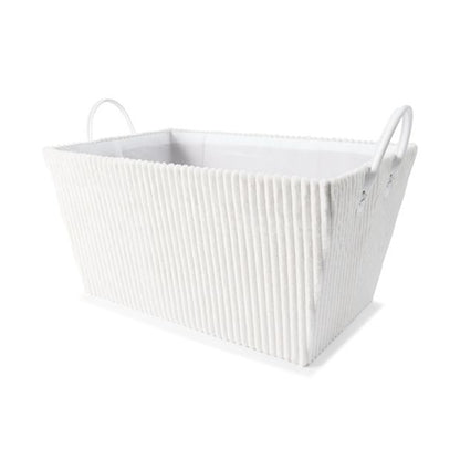 Tapered Ribbed Basket, White - Anko