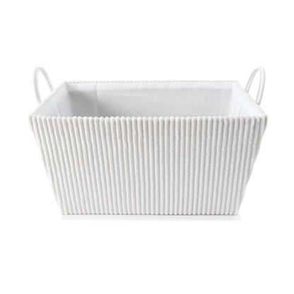Tapered Ribbed Basket, White - Anko