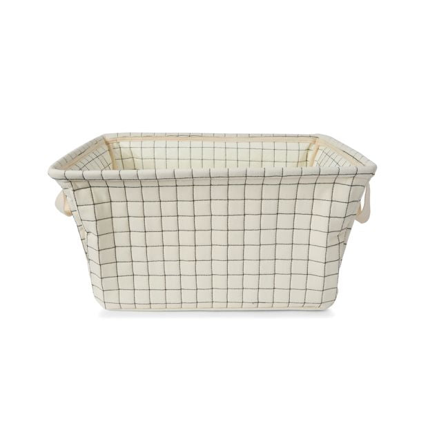 Rectangle Quilted Basket, Beige - Anko