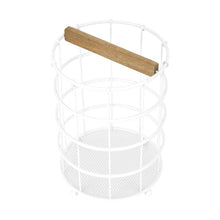 Off White and Acacia Utensil Holder - Anko