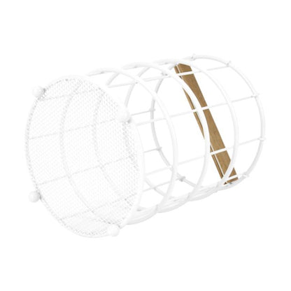 Off White and Acacia Utensil Holder - Anko