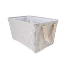 Rectangle Stripe Basket, Beige - Anko