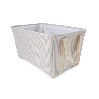 Rectangle Stripe Basket, Beige - Anko