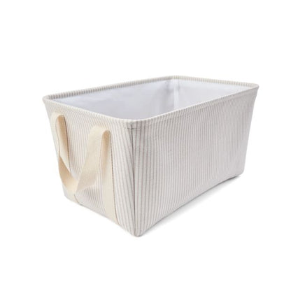 Rectangle Stripe Basket, Beige - Anko