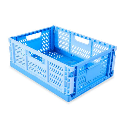 Collapsible Crate, Medium, Blue - Anko