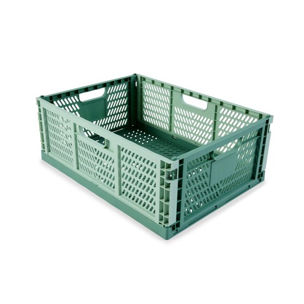 Collapsible Crate, Large, Green - Anko