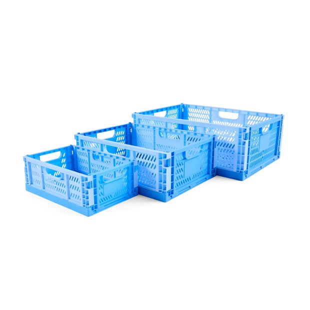 Collapsible Crate, Large, Blue - Anko