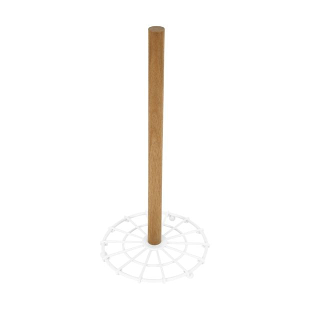 Off White and Acacia Paper Towel Stand - Anko