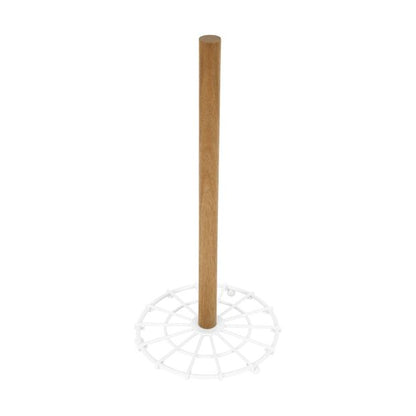Off White and Acacia Paper Towel Stand - Anko