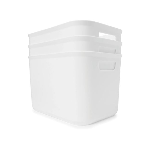 3 Pack 5.8L Utile Tub, Medium, White - Anko