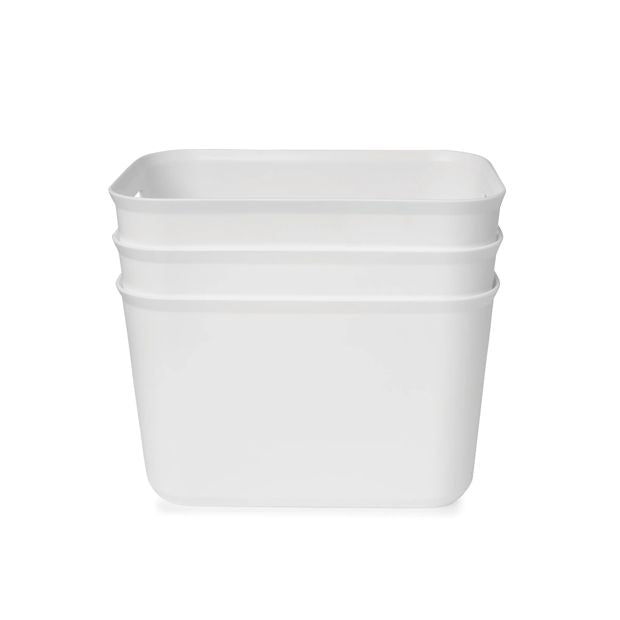3 Pack 5.8L Utile Tub, Medium, White - Anko