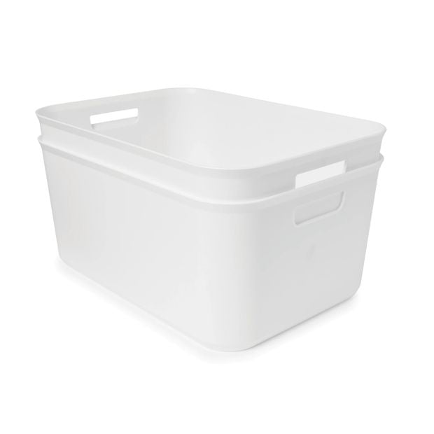 2 Pack 12.5L Utile Large Tubs, White - Anko