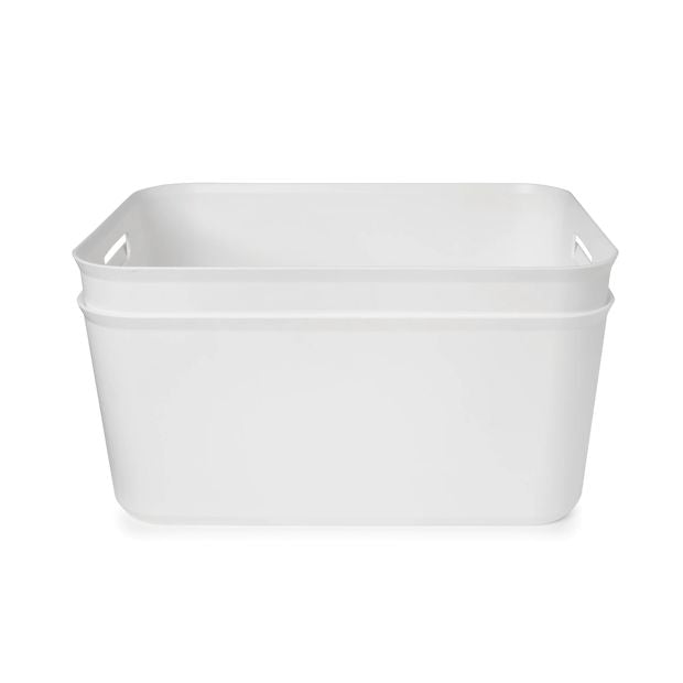 2 Pack 12.5L Utile Large Tubs, White - Anko