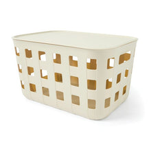 18L Rectangle Trellis Basket with Lid, Beige - Anko