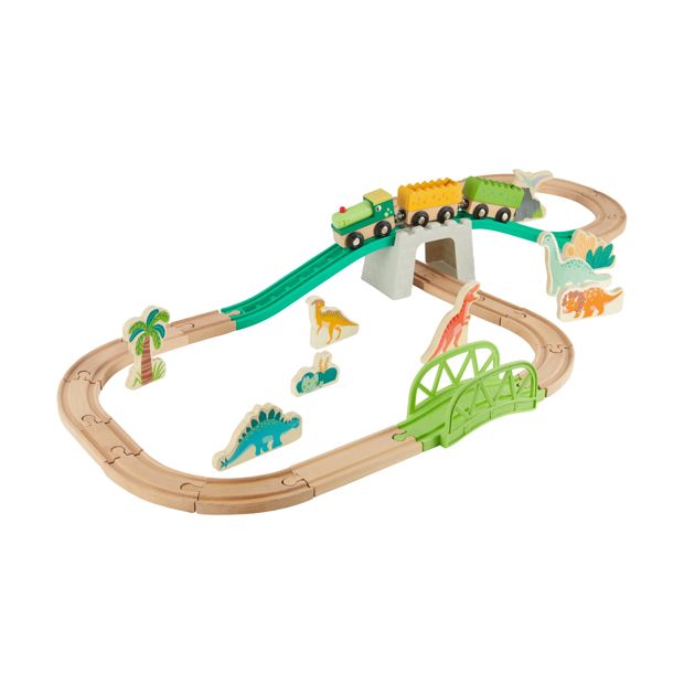 38 Piece Wooden Dino Train Set - Anko