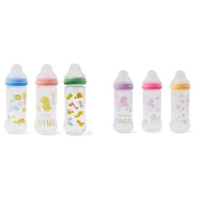 3 Pack Narrow Neck Bottles, Assorted - Anko