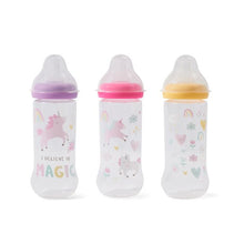 3 Pack Narrow Neck Bottles, Assorted - Anko