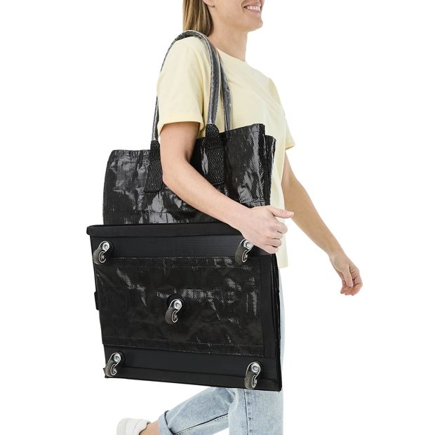 91cm Foldable Shopping Trolley, Black - Anko