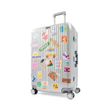 72cm Trunk Hard Case with Stickers, Silver Look - Anko