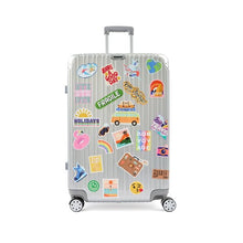 72cm Trunk Hard Case with Stickers, Silver Look - Anko