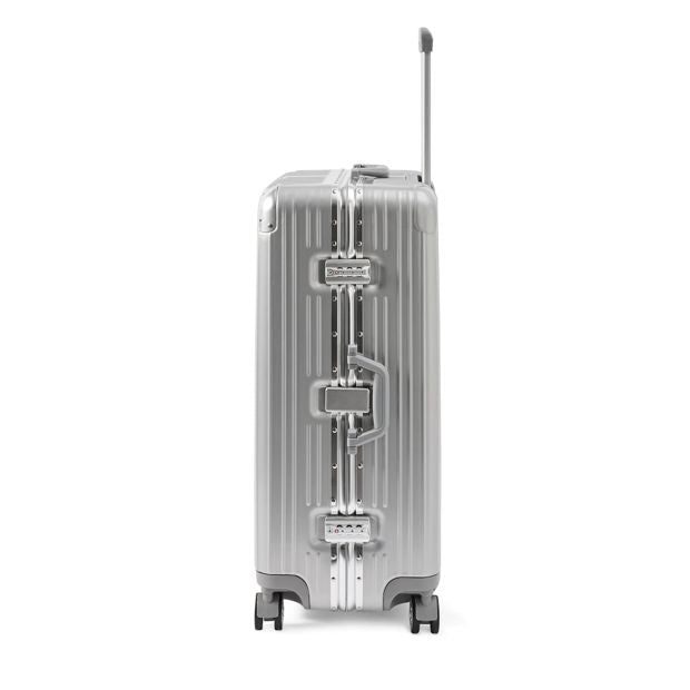 72cm Trunk Hard Case with Stickers, Silver Look - Anko