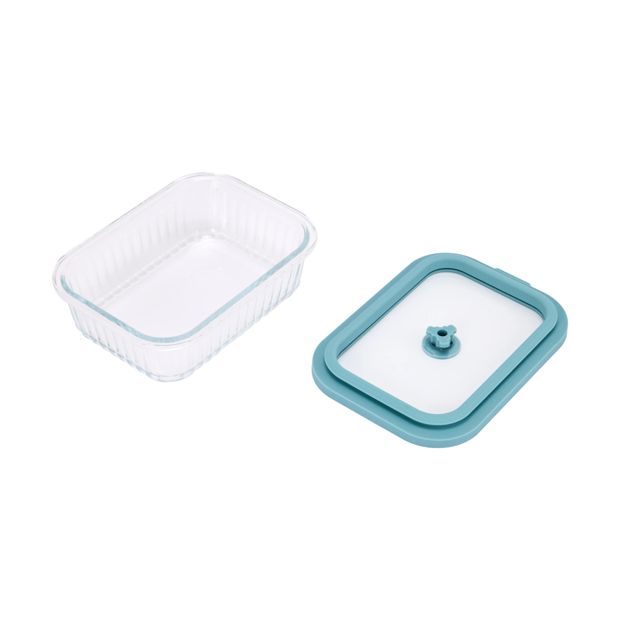 600ml Ribbed Glass Container - Anko