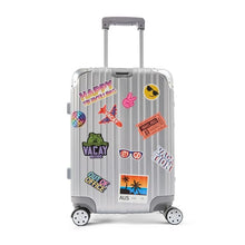 48cm Trunk Hard Case with Stickers, Silver Look - Anko