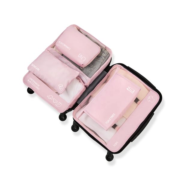 7 Piece Packing Cube, Pink - Anko