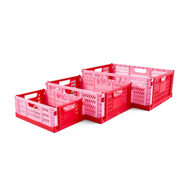 30L Collapsible Crate, Large, Red - Anko
