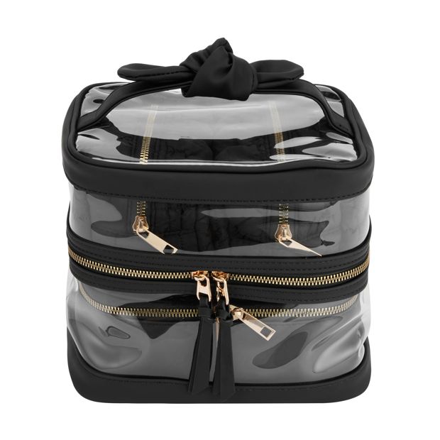 4 Piece Makeup Bag Set, Black - OXX Cosmetics